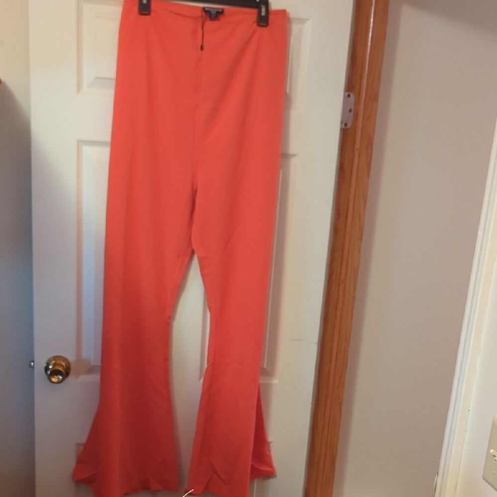 PrettyLittleThing Orange Boot Cut Flare Pants
